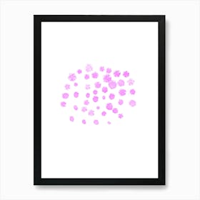 Abstract Pink Dot Pattern – Minimalist Watercolor Art Art Print