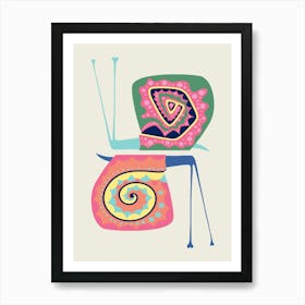 Snails Retro Art Print