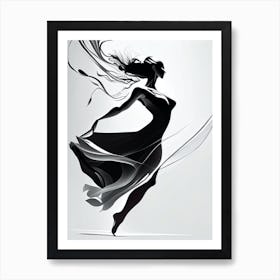 Dancer In Black And White Art Print