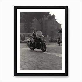 Carabinieri Motorcyclist Piazza Venezia Rome Italy Art Print