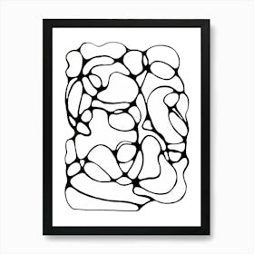 Abstract Handmade Black Lines 1 Art Print