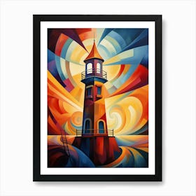 Vibrant Abstract Light House 3 Art Print