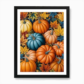 Autumn Pumpkins 3 Art Print