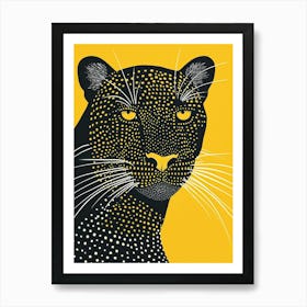 Yellow Black Panther 3 Art Print