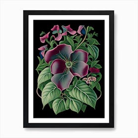 Vinca Floral 1 Botanical Vintage Poster Flower Art Print