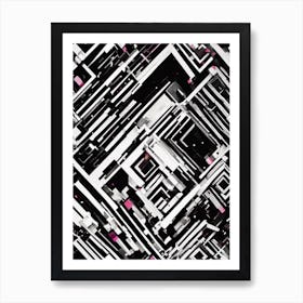 Abstract Black And White Pattern 2 Art Print