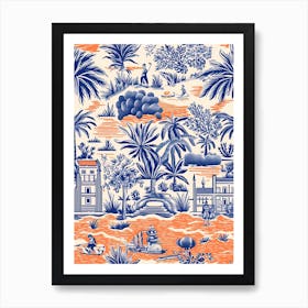 Cancun In Mexico, Inspired Travel Pattern 4 Art Print