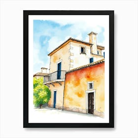 Watercolor Of A House 1 Art Print