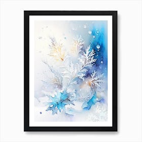 Ice, Snowflakes, Storybook Watercolours 4 Art Print
