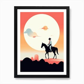 Minimal Cowboy Elegance Art Print