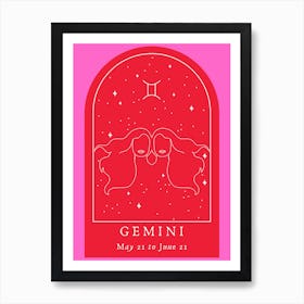 Gemini Red Art Print