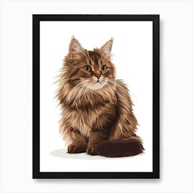 Scottish Fold Cat Clipart Illustration 3 Art Print