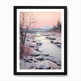 Dreamy Winter Painting Acadia National Park United States 1 Art Print