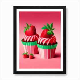 Strawberry Cupcakes, Dessert, Food Fauvism Matisse Art Print