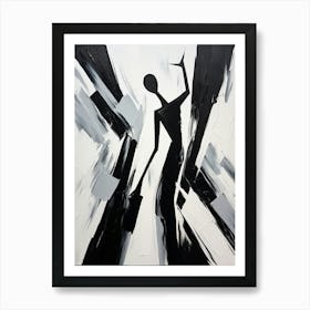 Dance Abstract Black And White 5 Art Print