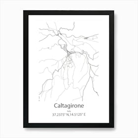 Caltagirone,Italy Minimalist Map Art Print