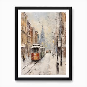 Vintage Winter Painting Munich Germany 2 Art Print