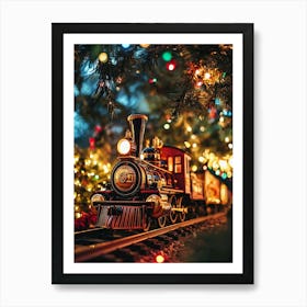 Christmas Train Art Print