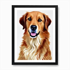Golden Retriever 2 Watercolour Dog Art Print