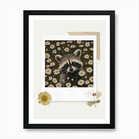 Scrapbook Baby Raccoon Fairycore Painting 2 Art Print