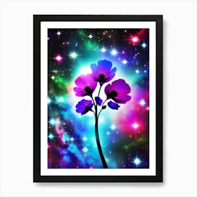 Flowers In Space Art Print