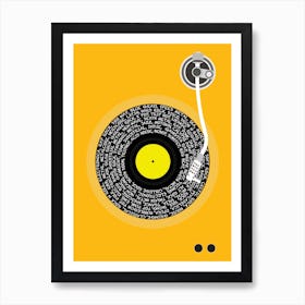 Vinyl Genres (Orange) Art Print