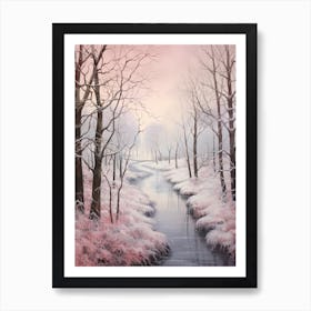 Dreamy Winter Painting Northumberland National Park United Kingdom 2 Art Print