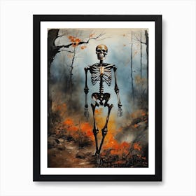 Vintage Halloween Gothic Skeleton Painting (22) Art Print