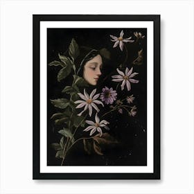 Girl With Flowers 3 Art Print