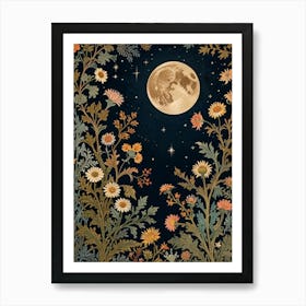 Landscape Moon In Forest Style William Morris 4 Art Print