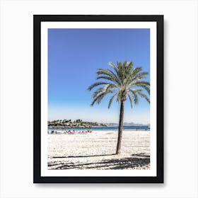 Palm Tree On The Beach Art Print