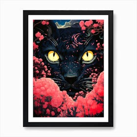 Sakura Cat Art Print