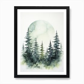 Watercolour Of Whakarewarewa Forest   New Zealand 1 Art Print