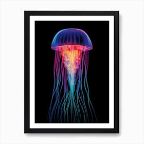 Box Jellyfish Neon Pop Art 2 Art Print