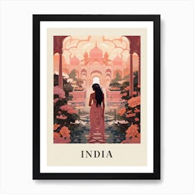 Vintage Travel Poster India Art Print