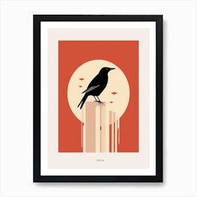 Minimalist Crow 2 Bird Poster Art Print