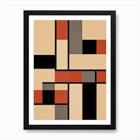 Metropolis Mosaic: Mid-Century Urban Geometry Art Print