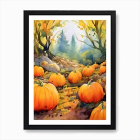 Pumpkin Patch, Watercolour 8 Art Print