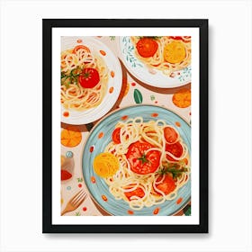 Spaghetti Pasta Food Kitchen Art Print