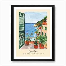 My Happy Place Cinqueterre 4 Travel Poster Art Print