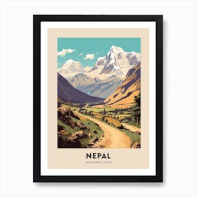 Annapurna Circuit Nepal 2 Vintage Hiking Travel Poster Art Print