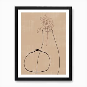 Vases And Plants, Minimalistic Art Print