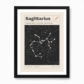 Sagittarius Zodiac Sign Constellation Art Print