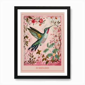 Floral Animal Painting Hummingbird 2 Poster Art Print