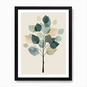 Linden Tree Minimal Japandi Illustration 4 Art Print