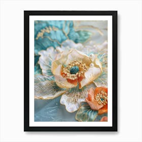 Embroidered Flowers 20 Art Print