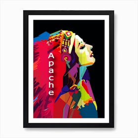 Apache Woman Pop Art WPAP Art Print