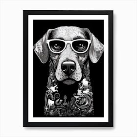 Black Dog, Line Drawing 2 Art Print