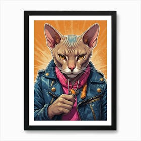 Hip Hop Cat Art Print