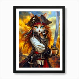 Pirate Cat 12 Art Print